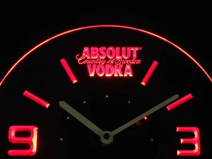 Absolut Vodka Modern LED Neon Wall Clock