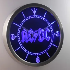 AC/DC Let There Be Rock LED Neon Wall Clock