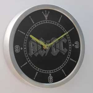 AC/DC Let There Be Rock LED Neon Wall Clock