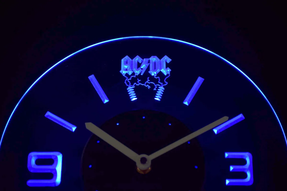 AC/DC Thunderstruck Modern LED Neon Wall Clock