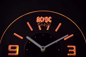 AC/DC Thunderstruck Modern LED Neon Wall Clock