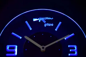 AK-47 Modern LED Neon Wall Clock
