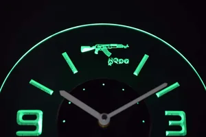 AK-47 Modern LED Neon Wall Clock