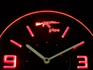 AK-47 Modern LED Neon Wall Clock