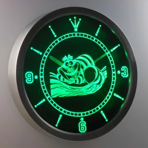 Alice in Wonderland Cheshire Cat LED Neon Wall Clock