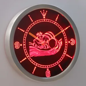Alice in Wonderland Cheshire Cat LED Neon Wall Clock