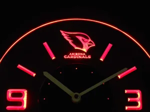 Arizona Cardinals Modern LED Neon Wall Clock