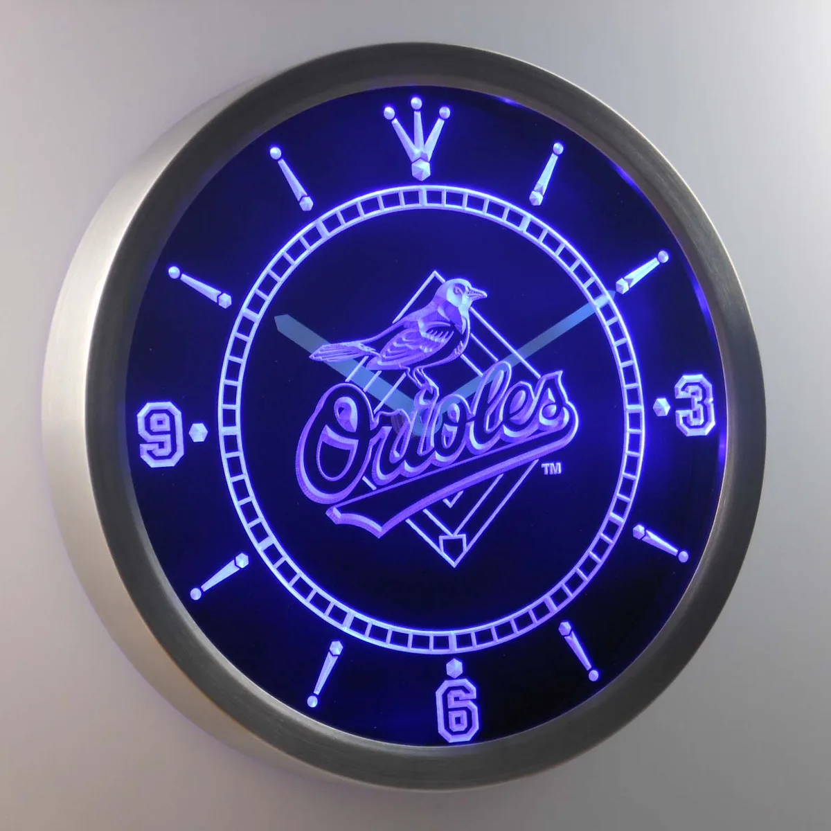 Baltimore Orioles LED Neon Wall Clock - Legacy Edition