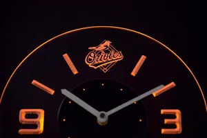Baltimore Orioles Modern LED Neon Wall Clock - Legacy Edition