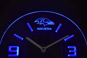 Baltimore Ravens Modern LED Neon Wall Clock