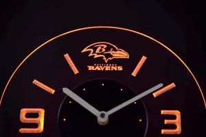 Baltimore Ravens Modern LED Neon Wall Clock