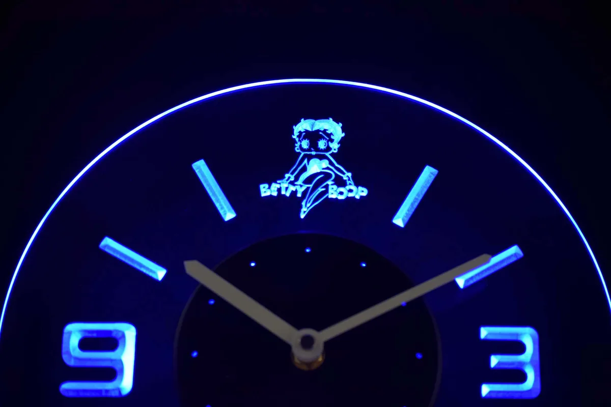 Betty Boop Modern LED Neon Wall Clock