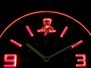 Betty Boop Modern LED Neon Wall Clock