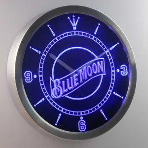 Blue Moon LED Neon Wall Clock