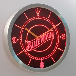 Blue Moon LED Neon Wall Clock