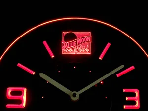 Blue Moon Old Logo Modern LED Neon Wall Clock