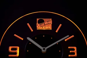Blue Moon Old Logo Modern LED Neon Wall Clock