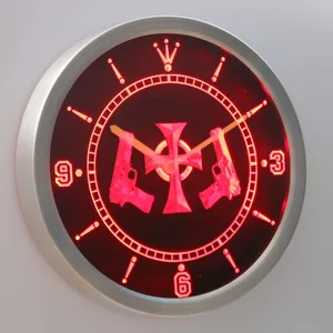 Boondock Saints   Guns and Cross LED Neon Wall Clock