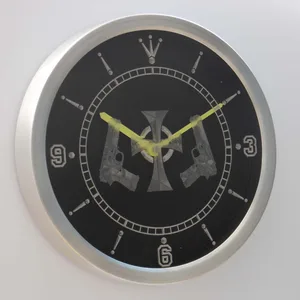 Boondock Saints   Guns and Cross LED Neon Wall Clock