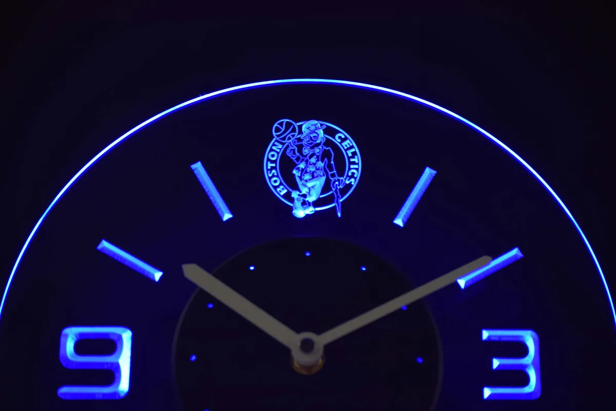 Boston Celtics Modern LED Neon Wall Clock