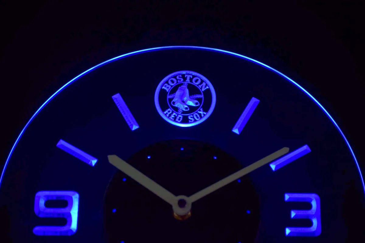 Boston Red Sox Modern LED Neon Wall Clock