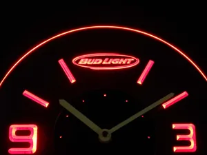 Bud Light Horizontal Modern LED Neon Wall Clock