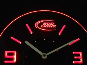 Bud Light Modern LED Neon Wall Clock
