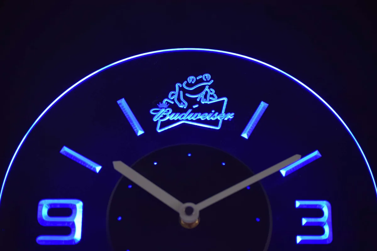 Budweiser Frog Modern LED Neon Wall Clock
