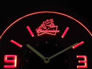 Budweiser Frog Modern LED Neon Wall Clock