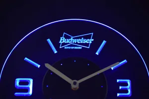 Budweiser King of Beers Modern LED Neon Wall Clock