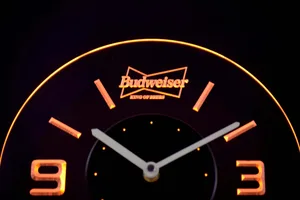 Budweiser King of Beers Modern LED Neon Wall Clock