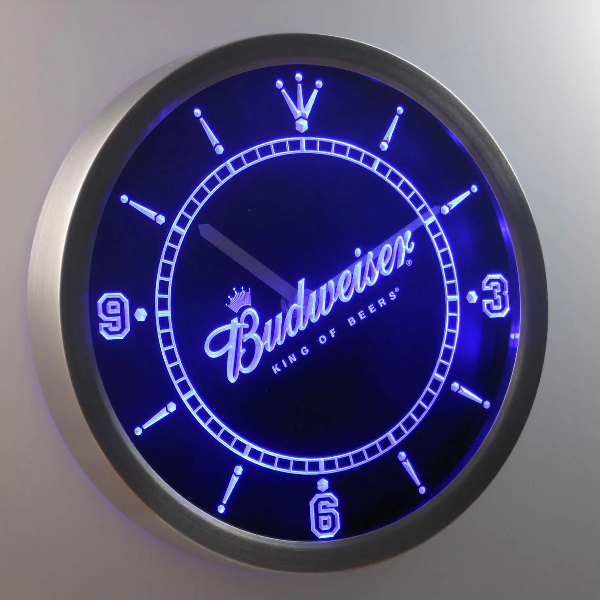 Budweiser King of Beers Slanted LED Neon Wall Clock