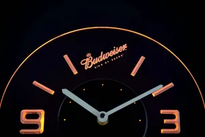 Budweiser King of Beers Slanted Modern LED Neon Wall Clock