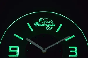 Budweiser Lizard Modern LED Neon Wall Clock