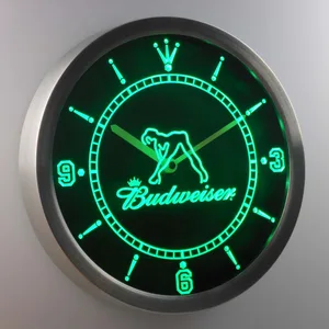 Budweiser Woman's Silhouette LED Neon Wall Clock