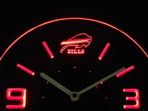 Buffalo Bills Modern LED Neon Wall Clock