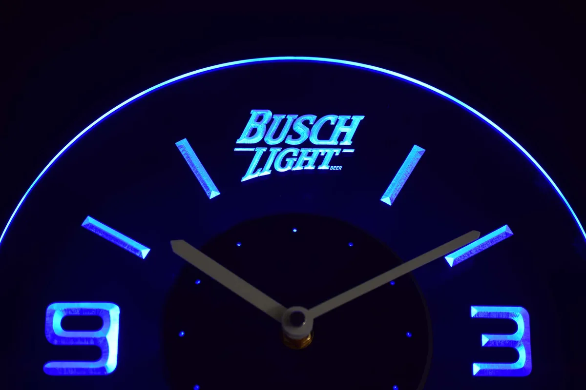 Busch Light Modern LED Neon Wall Clock