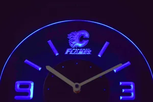 Calgary Flames Modern LED Neon Wall Clock