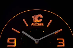 Calgary Flames Modern LED Neon Wall Clock