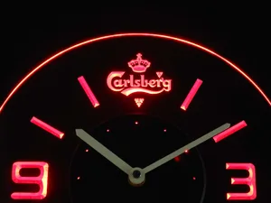 Carlsberg Modern LED Neon Wall Clock