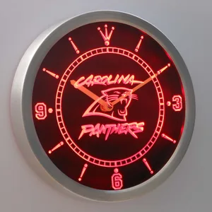 Carolina Panthers LED Neon Wall Clock