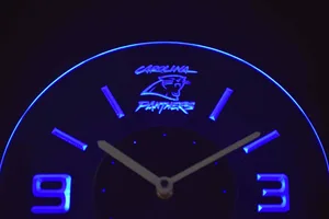 Carolina Panthers Modern LED Neon Wall Clock