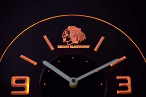 Chicago Blackhawks Modern LED Neon Wall Clock