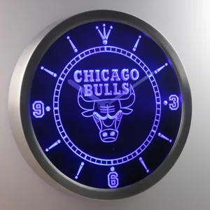 Chicago Bulls LED Neon Wall Clock