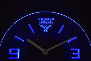 Chicago Bulls Modern LED Neon Wall Clock