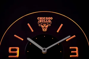 Chicago Bulls Modern LED Neon Wall Clock
