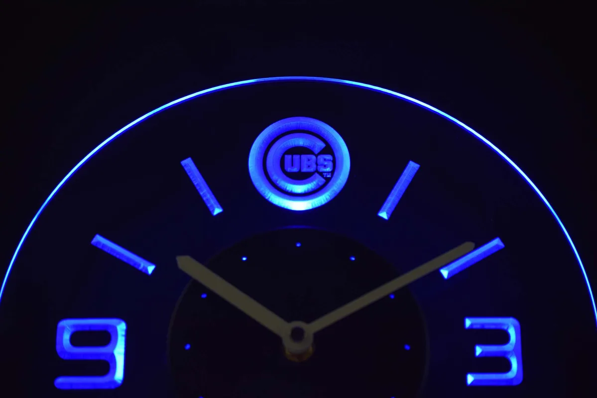 Chicago Cubs Modern LED Neon Wall Clock