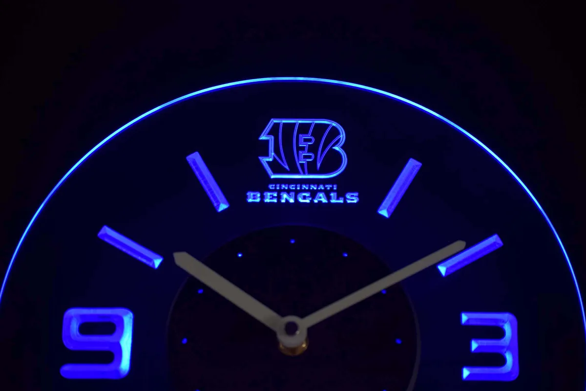 Cincinnati Bengals Modern LED Neon Wall Clock