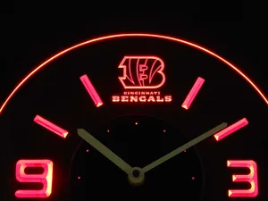 Cincinnati Bengals Modern LED Neon Wall Clock