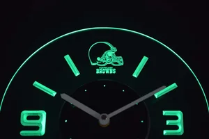 Cleveland Browns Helmet Modern LED Neon Wall Clock